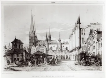 Der Senat und Marktplatz in Lübeck, Illustration aus 
